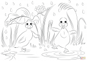 two-ducks-in-the-rain-coloring-page
